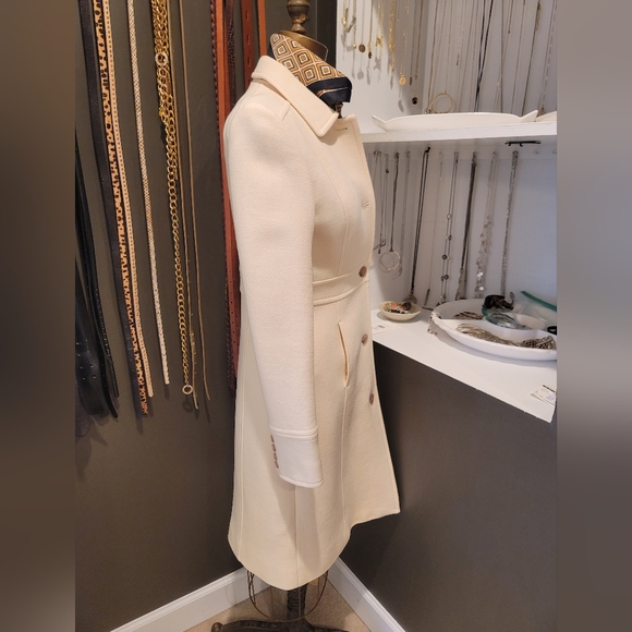J. CREW Lady Coat Ivory Size 8 Tall - Picture 2 of 12